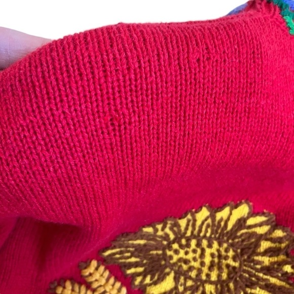 Vintage 90s Heavily Embroidered Floral Cardigan Folk Art Cottagcore Prairie S - Picture 11 of 16